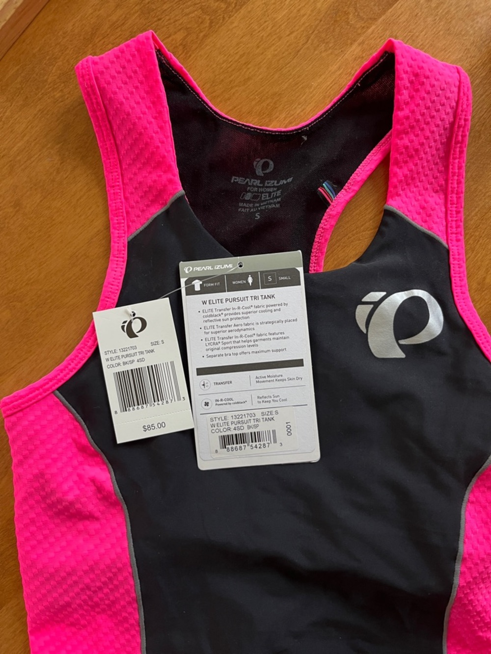 Pearl Izumi Black & Hot Pink Performance Tri Top (S) and Shorts(M) - Picture 5 of 9